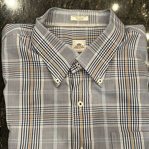 Peter Millar Men's Blue Plaid Shirt